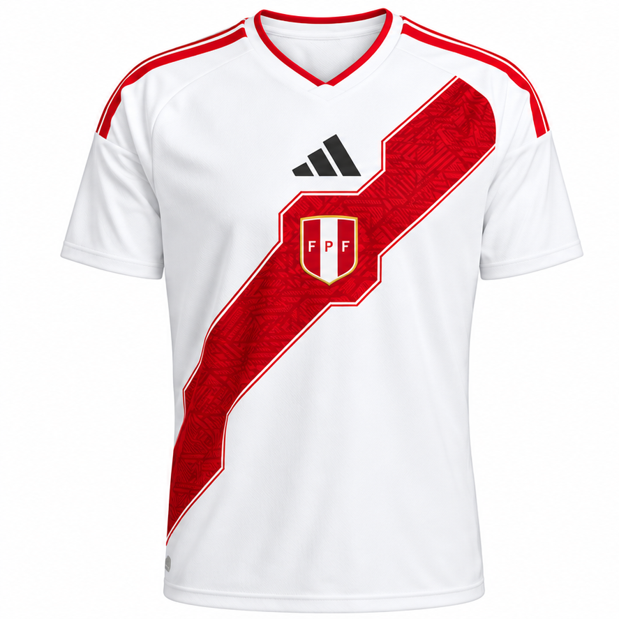 Vista «DELANTERO» de CAMISETA OFICIAL SELECCIÓN PERÚ FPF 2026 personalizada