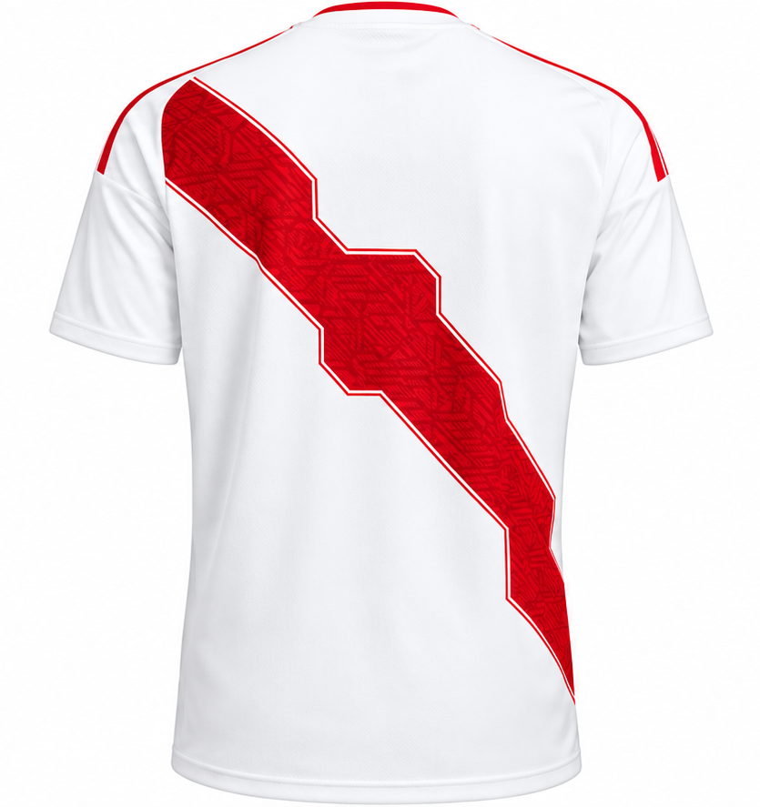 Vista «ESPALDA» de CAMISETA OFICIAL SELECCIÓN PERÚ FPF 2026 personalizada